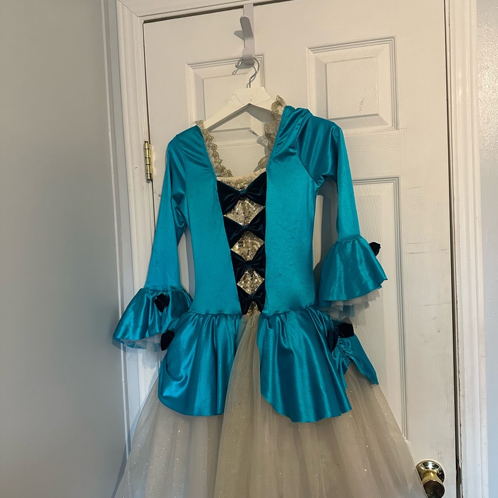Revolution Dancewear Girls Teal & Gold Princess Costume Dress - Kids